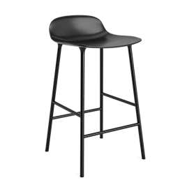 Form barstol 65 cm. stål & krom