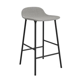 Form barstol 65 cm. polstret, stål & krom