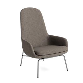 Era Lounge Chair High Steel & Chrome