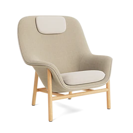 Drape Lounge Chair High W. Headrest Wood